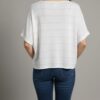 13 Striped Boxy White Top