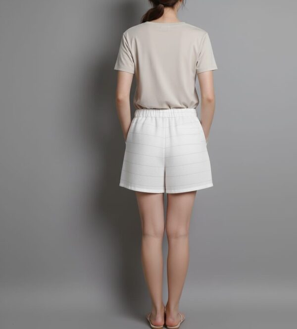 Striped White Beach Shorts