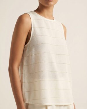 CROPPED Casual Striped White Top