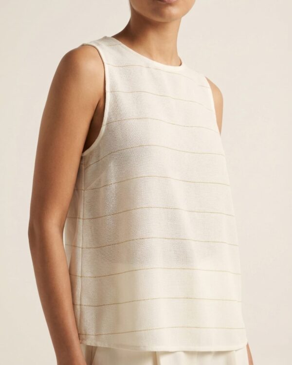 Casual Striped White Top