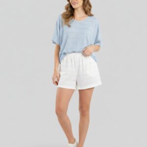 Striped White Beach Shorts