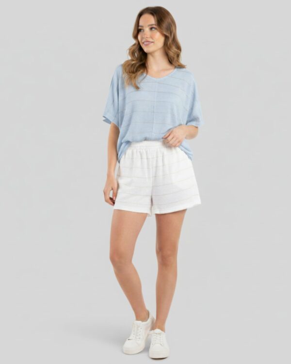 Striped White Beach Shorts