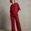 Marlot Red Linen Oversized Co-ordset