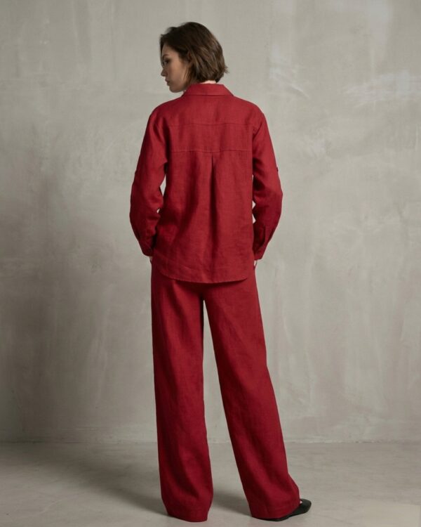 Marlot Red Linen Oversized Co-ordset
