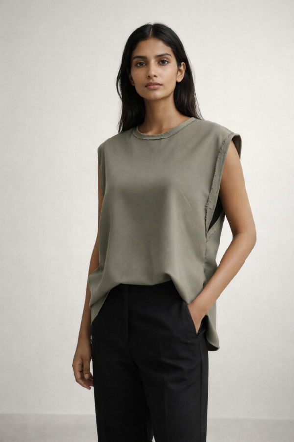 Sleeveless High Low Oversized Top