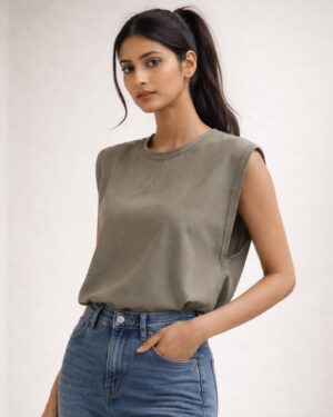 Sleeveless High Low Oversized Top