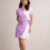 Dual-Tone Wrap Dress